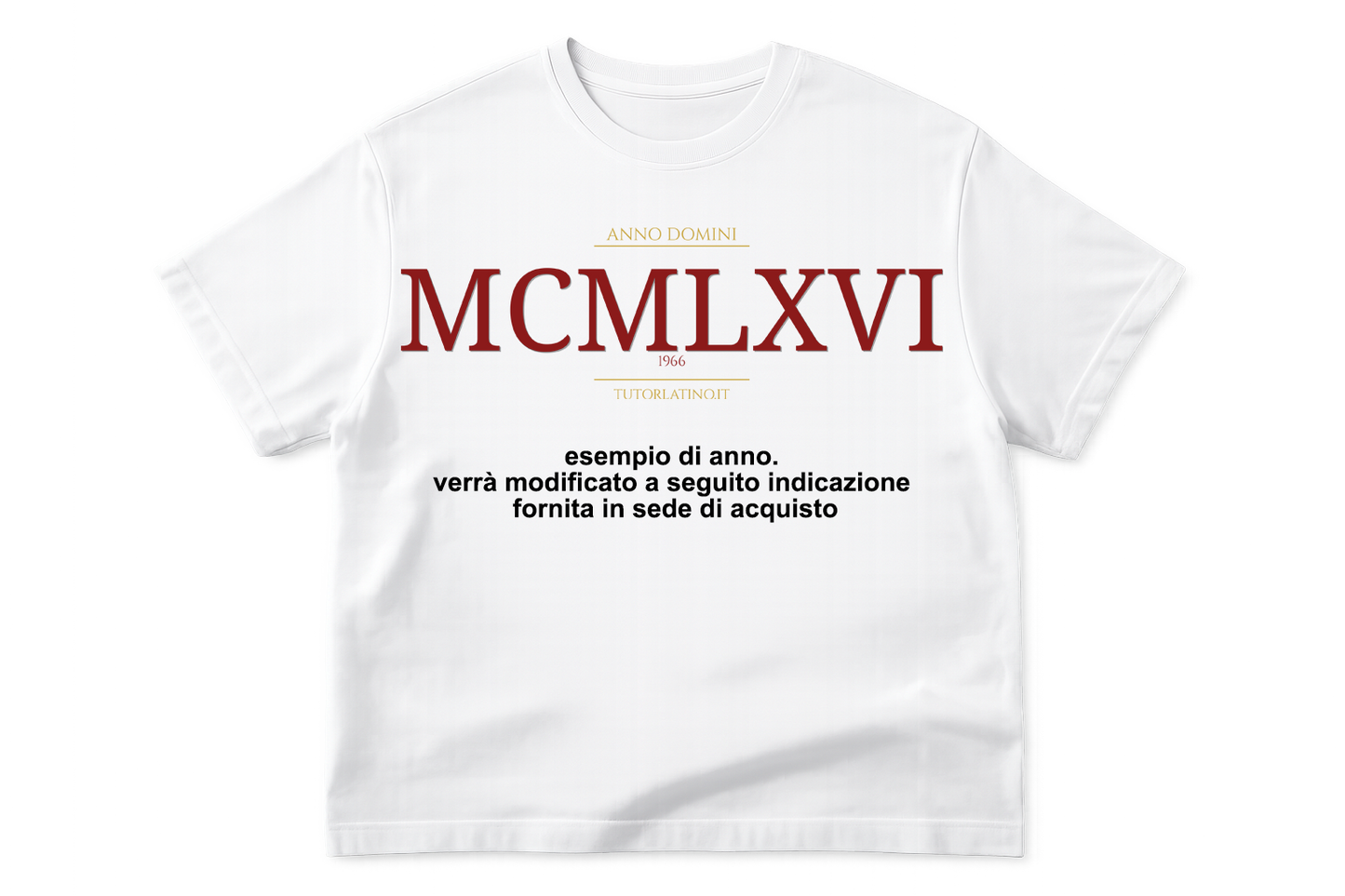 T-shirt "Il Tuo Anno di Nascita in Numeri Romani" — Personalizzata | Edizione Anno Domini